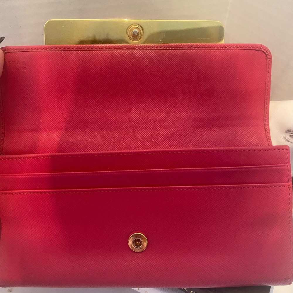 💯 AUTH. Prada pink jeweled saffiano leather wallet - Picture 7 of 14